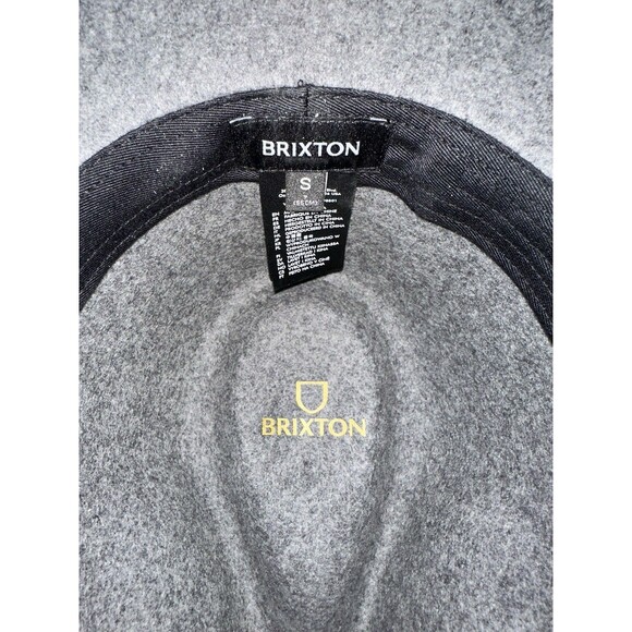 Brixton Unisex Welsey Fedora Hat Dark Gray Wool Size S Adjustable Band
